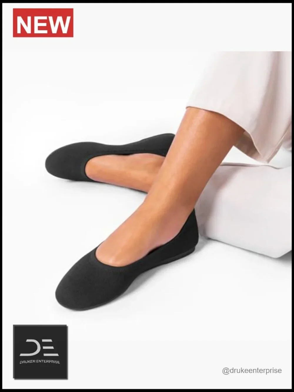 Foldable Knit Ballet Flats with Arch Support, Machine Washable